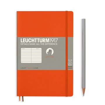 Leuchtturm1917 Not Defteri Çanta Boy (B6+), Yumuşak Kapak, 123 Numaralandırılmış Sayfa, Turuncu - Çizgili