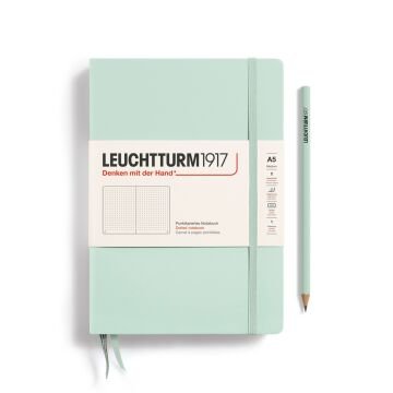 Leuchtturm1917 Not Defteri Orta Boy (A5), Sert Kapak, 251 Numaralandırılmış Sayfa, Nane Yeşili - Noktalı