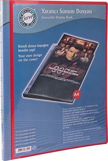 SERVE A4 Cepli Sunum Dosyası 10 Poşet - Kırmızı