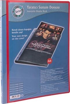 SERVE A4 Cepli Sunum Dosyası 10 Poşet - Kırmızı
