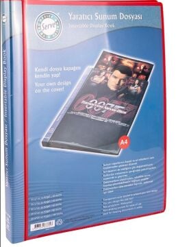 SERVE A4 Cepli Sunum Dosyası 20 Poşet - Kırmızı