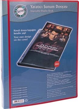 SERVE A4 Cepli Sunum Dosyası 30 Poşet - Kırmızı