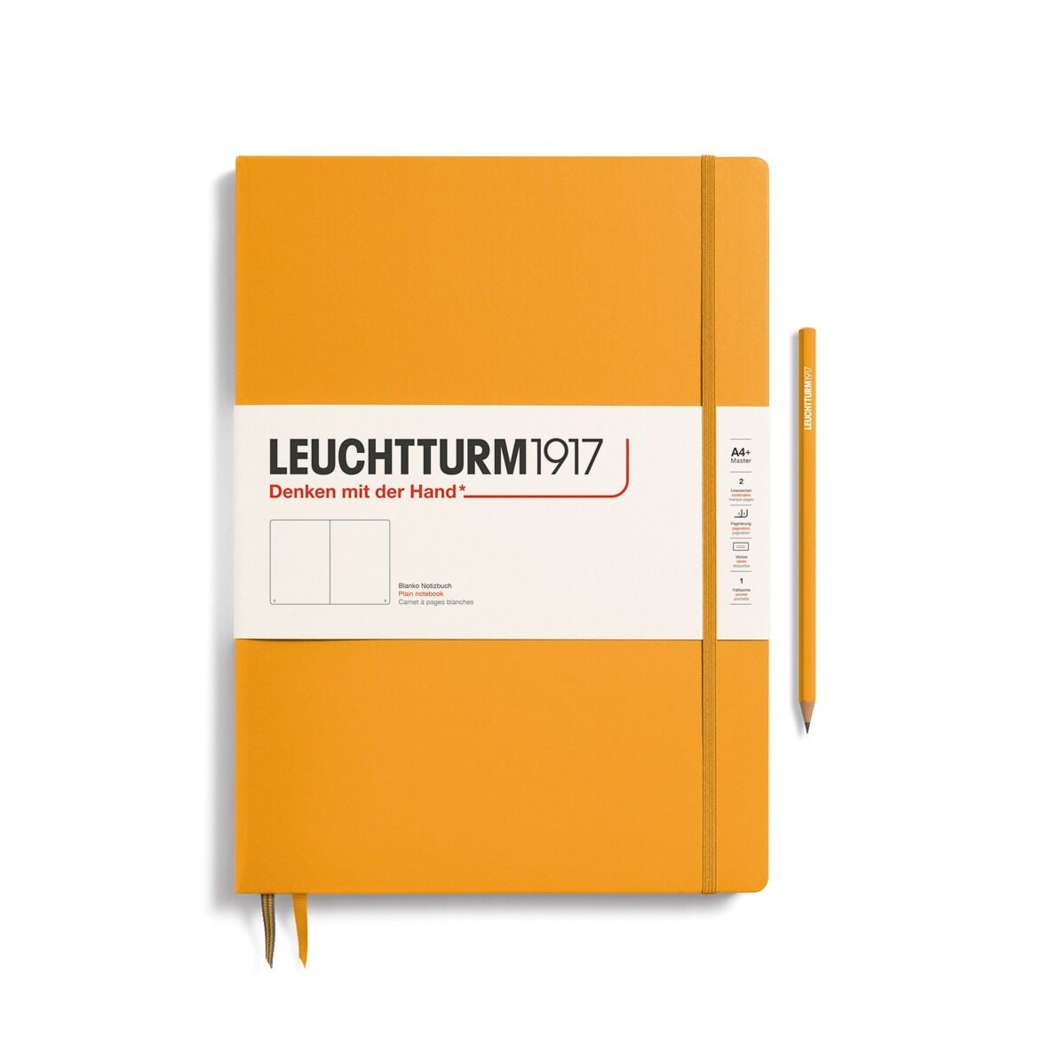 Leuchtturm1917 Master Slim (A4+), 123 sayfa Not Defteri, Gündoğumu Sarı - Düz