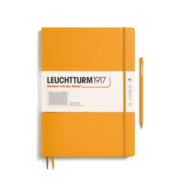Leuchtturm1917 Master Slim (A4+), 123 sayfa Not Defteri, Gündoğumu Sarı - Kareli