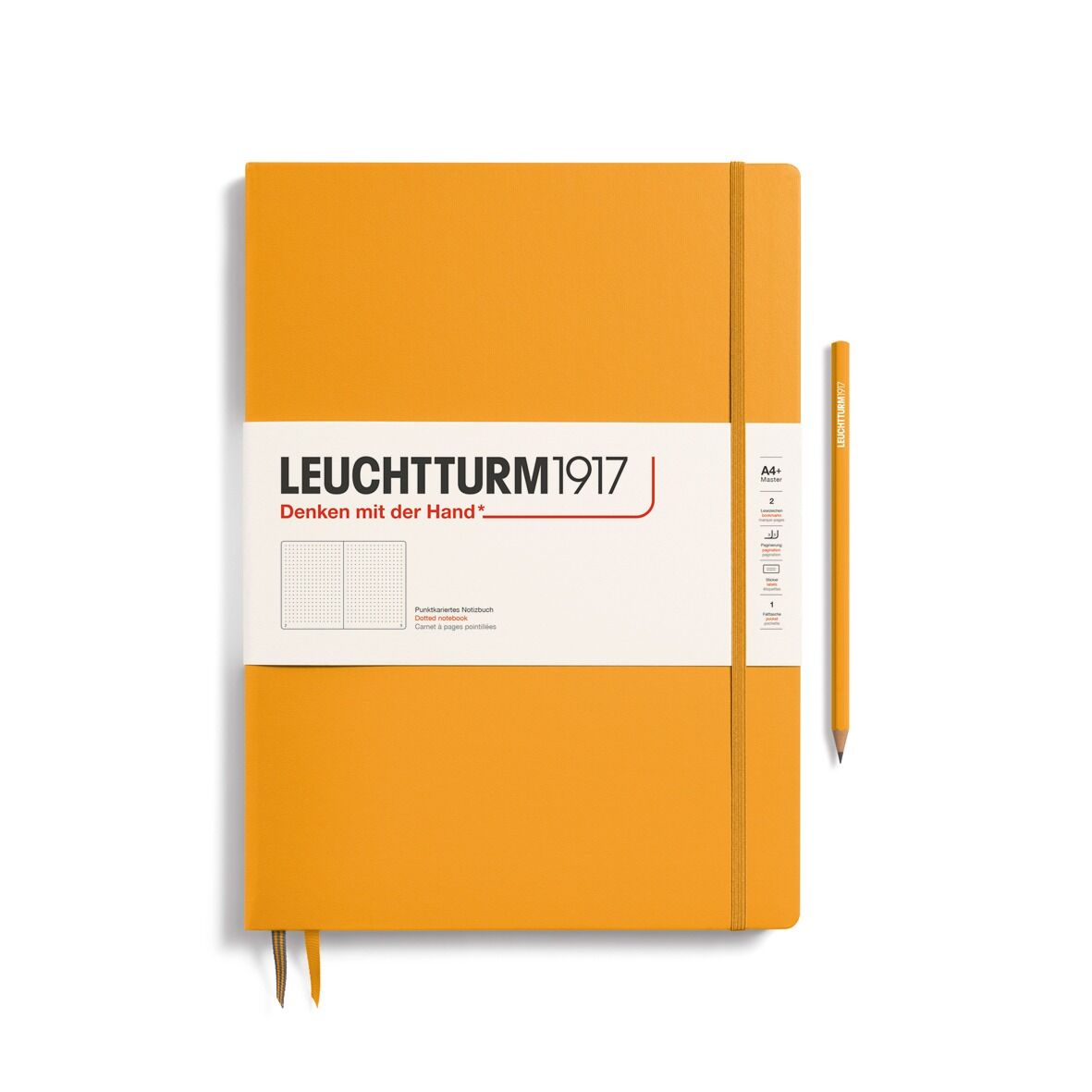 Leuchtturm1917 Master Slim (A4+), 123 sayfa Not Defteri, Gündoğumu Sarı - Noktalı