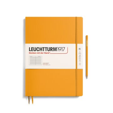 Leuchtturm1917 Master Slim (A4+), 123 sayfa Not Defteri, Gündoğumu Sarı - Çizgili