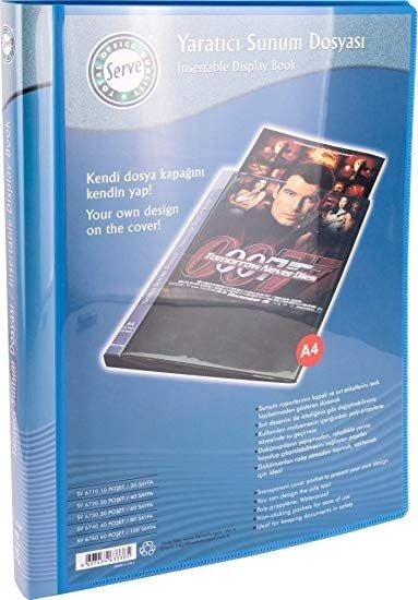 SERVE A4 Cepli Sunum Dosyası 60 Poşet - Mavi