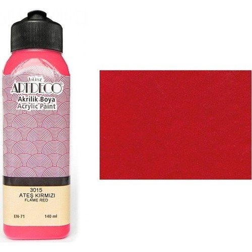 Lisans ARTDECO Akrilik Boya, 140 ml, Ateş Kırmızı