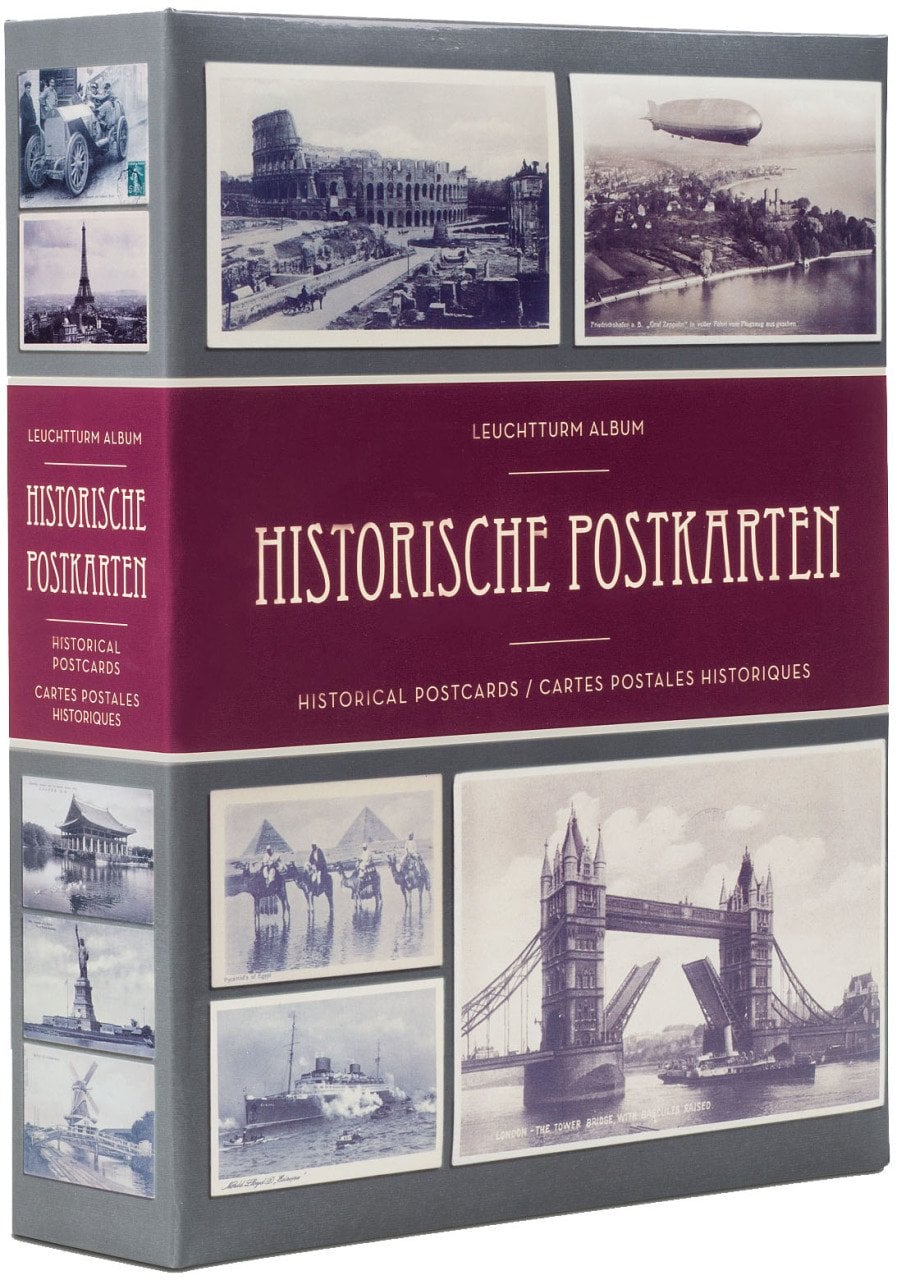 Leuchtturm HISTORISCHE Posta Kartı Koleksiyonları için Albüm, 200 Adet Kapasiteli, Her Yaprakta 2 Cep'li
