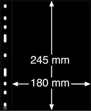 Leuchtturm OPTIMA ''Şeffaf'' ve ''Siyah'' Yapraklar, 1S (245x180mm) (Siyah Zemin)