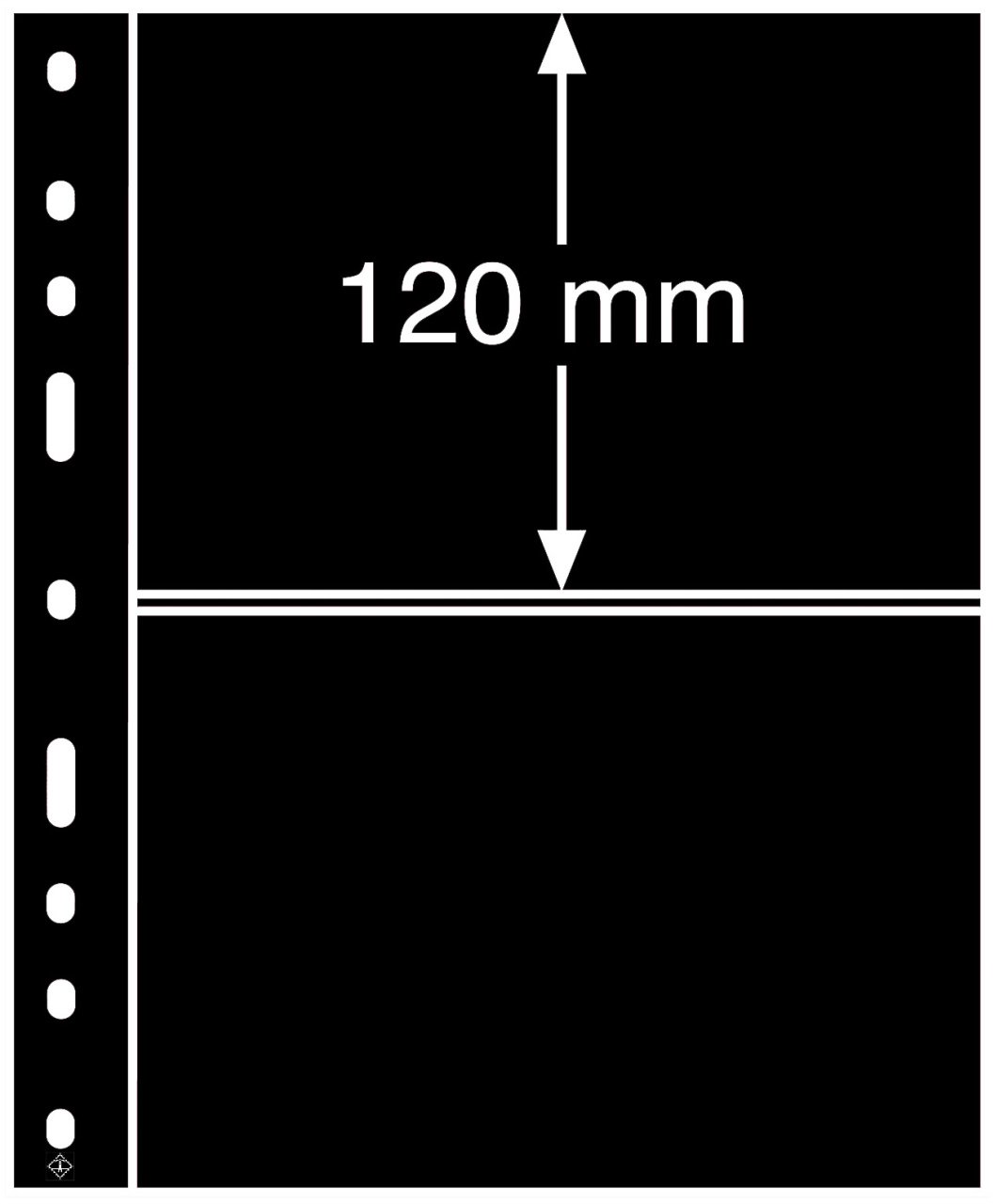 Leuchtturm OPTIMA ''Şeffaf'' ve ''Siyah'' Yapraklar, 2S (120x180mm) (Siyah Zemin)