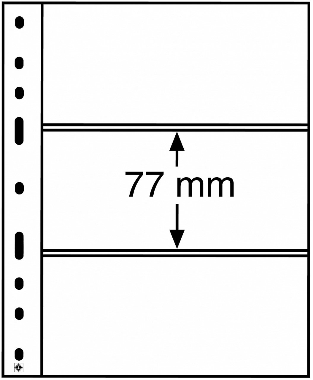 Leuchtturm OPTIMA ''Şeffaf'' ve ''Siyah'' Yapraklar, 3C (77x180mm) (Şeffaf Zemin)