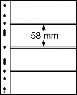 Leuchtturm OPTIMA ''Şeffaf'' ve ''Siyah'' Yapraklar, 4C (58x180mm) (Şeffaf Zemin)