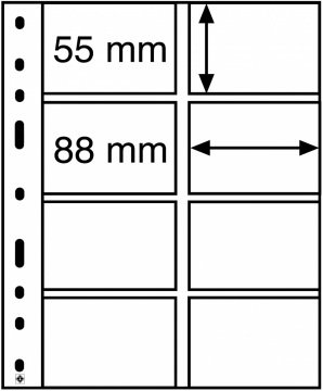 Leuchtturm OPTIMA ''Şeffaf'' ve ''Siyah'' Yapraklar, 4VC (55x88mm) (Şeffaf Zemin)