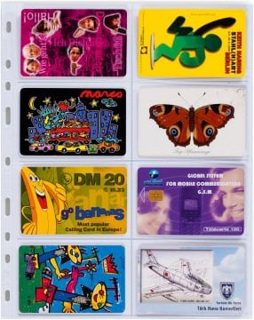 Leuchtturm OPTIMA ''Şeffaf'' ve ''Siyah'' Yapraklar, 4VC (55x88mm) (Şeffaf Zemin)