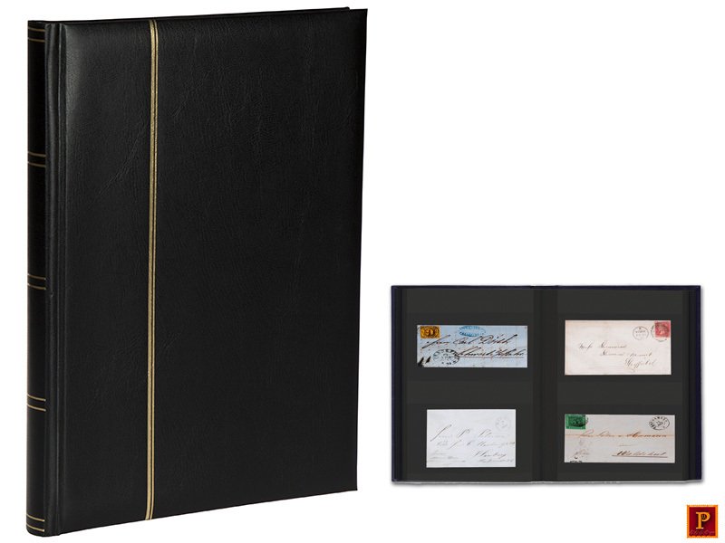Pour Leuchtturm Collection Taille Enveloppe A4 +, 15 feuilles, 30 pages, 60 Compartments (sol noir) - Noir