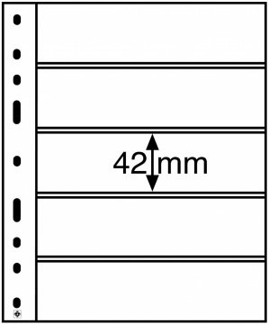 Leuchtturm OPTIMA ''Şeffaf'' ve ''Siyah'' Yapraklar, 5C (42x180mm) (Şeffaf Zemin)