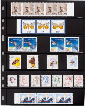 Leuchtturm OPTIMA ''Şeffaf'' ve ''Siyah'' Yapraklar, 6S (35x180mm) (Siyah Zemin)