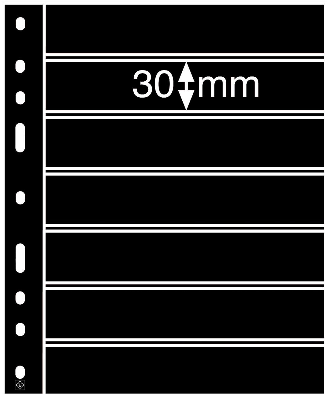 Leuchtturm OPTIMA ''Şeffaf'' ve ''Siyah'' Yapraklar, 7S (30x180mm) (Siyah Zemin)