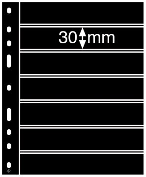 Leuchtturm OPTIMA ''Şeffaf'' ve ''Siyah'' Yapraklar, 7S (30x180mm) (Siyah Zemin)