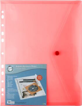SERVE A4 11 Delikli Çıtçıtlı Zarf Dosya, Kırmızı