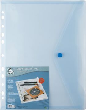 SERVE A4 11 Delikli Çıtçıtlı Zarf Dosya, Mavi