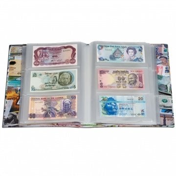 Leuchtturm VARIO ''BILLS'' Kağıt Para Albümü, Sırttan Monte Yaprakları İle Dolu Albüm, 300 Kapasiteli