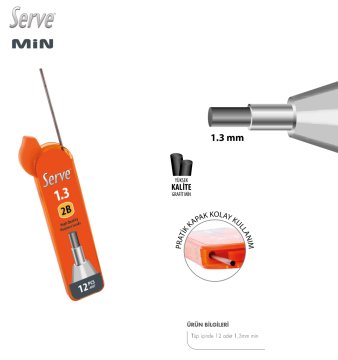 SERVE Mekanik Kalem Ucu 1.3 mm 2B Kalınlık