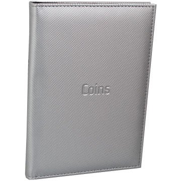 PULKO HistorY 1970 Madeni Para Metalik Seri Cep Albümü 96 (155x205), 8 Yaprak, Her Yaprakta 40mm Çapında 12 Cep'li, Toplamda 96 Adet Madeni Para Kapasiteli, Gümüş