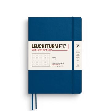 Leuchtturm1917 Not Defteri Orta Boy (A5), Yumuşak Kapak, 121 Numaralandırılmış Sayfa, Indigo Mavi - Noktalı