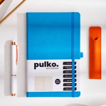 PULKO Notebook Klasik 224 Sayfa Termo Suni Deri Kapak Çizgili Not Defteri 13 X 21 cm, 018, Turkuaz