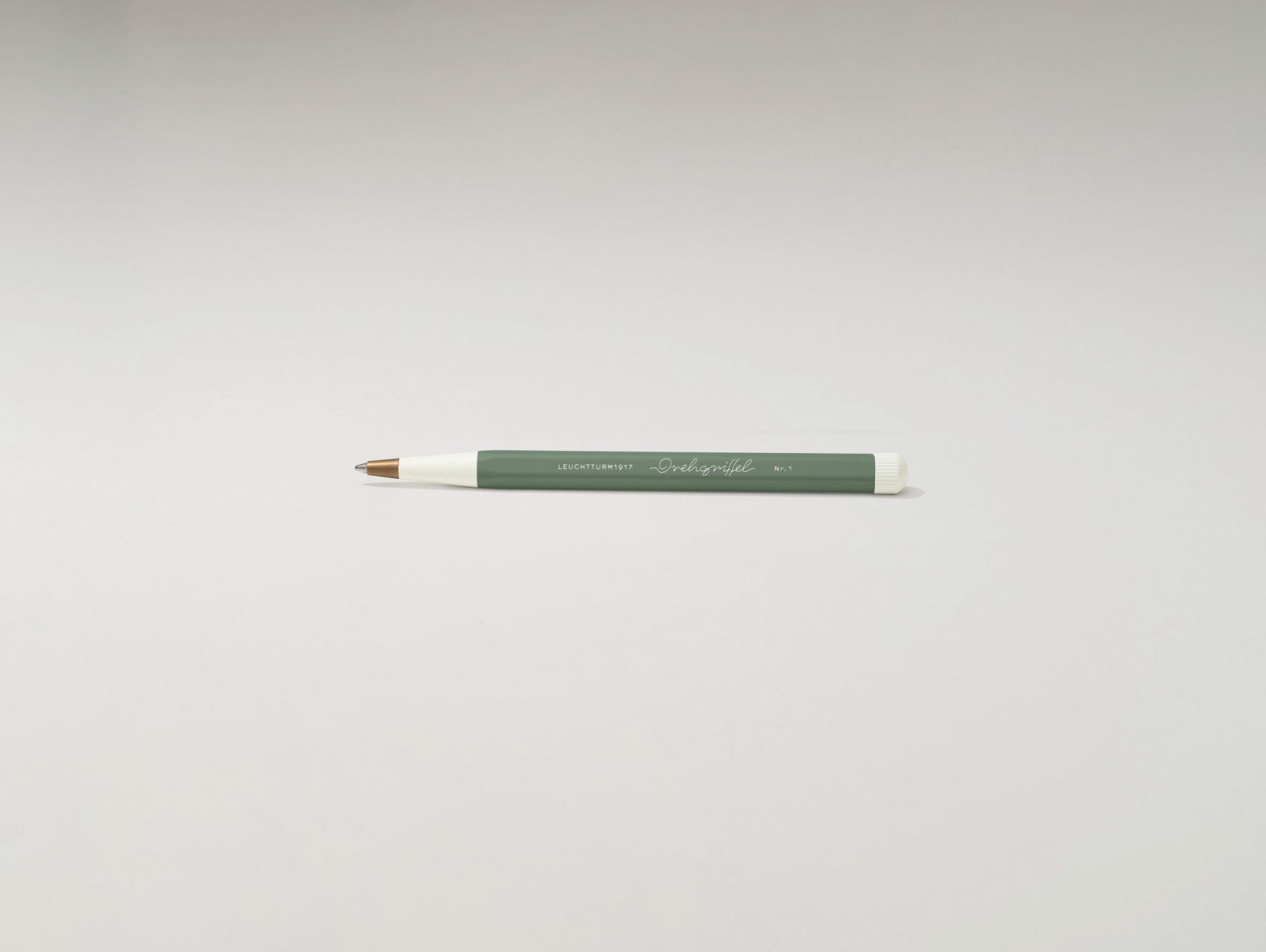 Leuchtturm1917 Drehgriffel Nr. 1, Siyah Mürekkepli Jel Kalem, Zeytin Yeşili