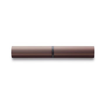 Stylo Lamy Lx, corps en aluminium, clip en métal plaqué marron, capuchon et base de stylo plaqués marron, pointe brillante noire, marron.