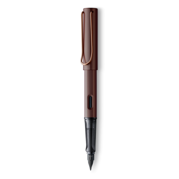 Lamy Lx Dolma Kalem, Alüminyum Gövde, Marron Kaplama Metal Klips, Kapak-Kalem Tabanı Marron Kaplama, Parlak Siyah Uç, Marron,