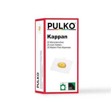 PULKO HistorY 1970 KAPPAN (50x50mm) Kendinden Yapışkanlı Karton Madeni Para Kapaması, Beyaz - 30mm - 25'lik Paket