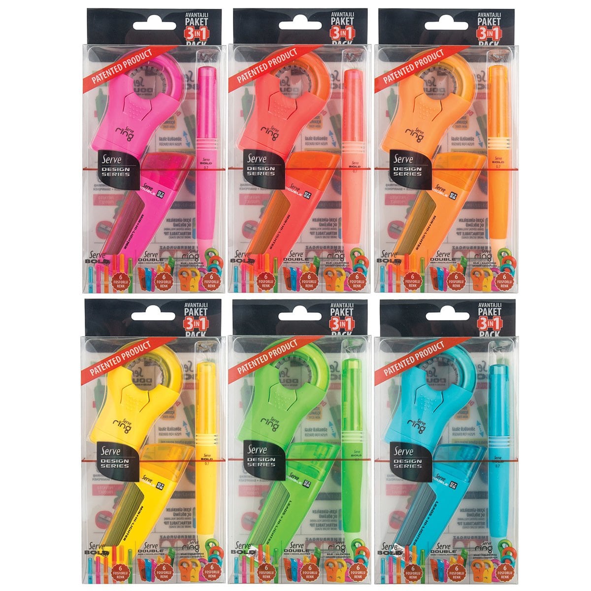 SERVE Bold Mechanical Pencil 0.7 mm & Double Mechanical Pencil Lead 0.7 mm & SERVE Ring Sharpener 3-piece Special Gift Package,