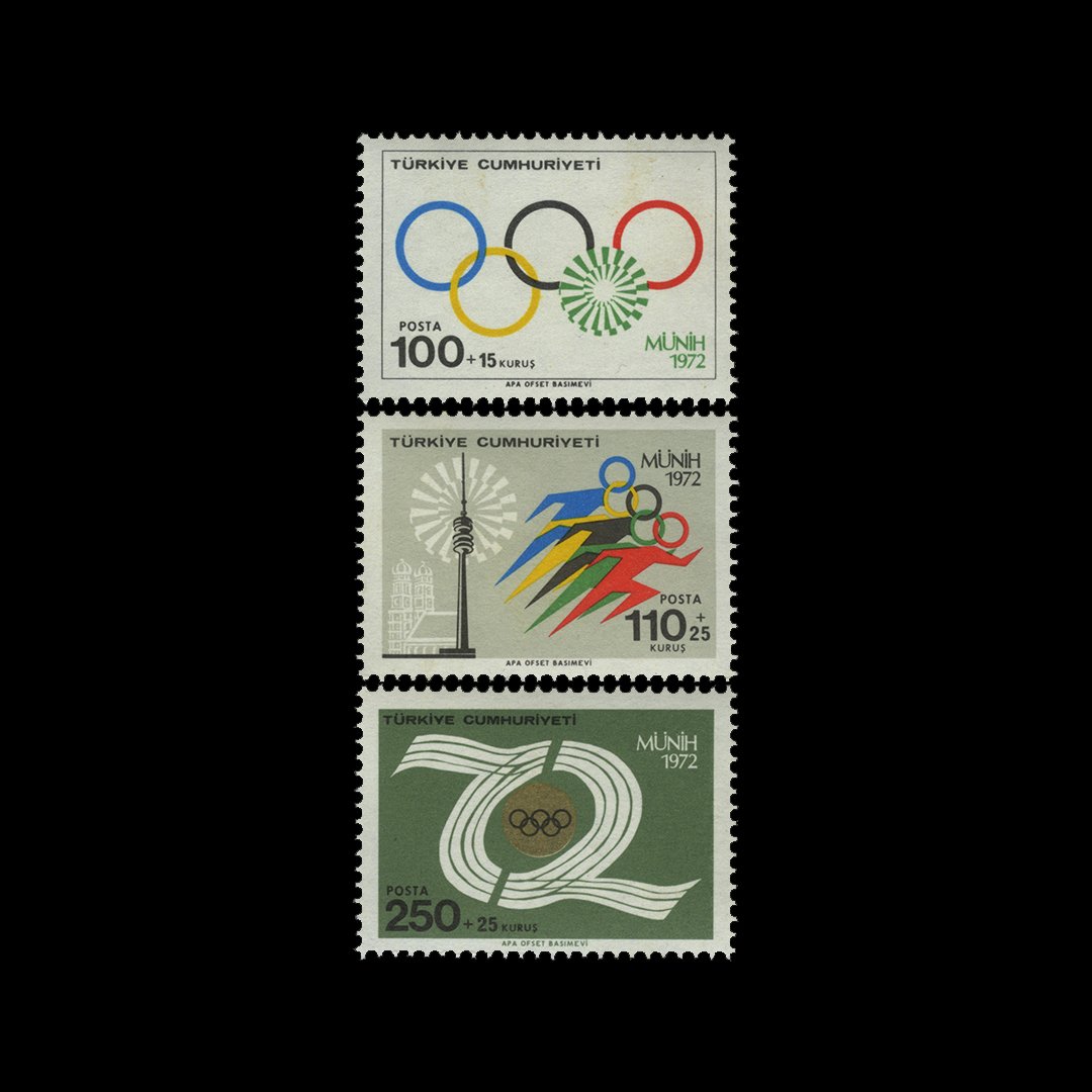 Münih Olimpiyat Oyunları (26 Ağustos 1972) - Türkiye Cumhuriyeti Pul Koleksiyonu