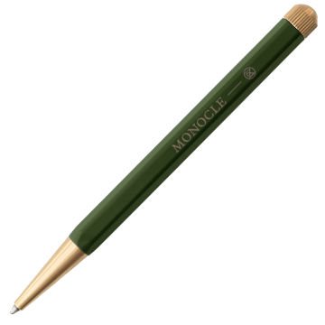Leuchtturm1917 Monocle Serisi Drehgriffel Nr. 1, Kraliyet Mavisi Mürekkepli Tükenmez Kalem, Zeytin Yeşili