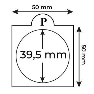 PULKO HistorY 1970 KAPPAN (50x50mm) Kendinden Yapışkanlı Karton Madeni Para Kapaması, Beyaz - 39,5mm - 25'lik Paket