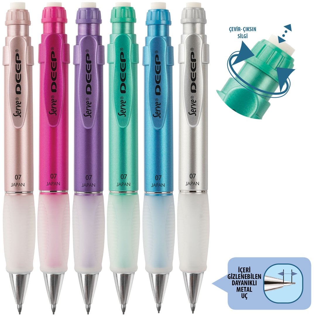 SERVE Deep Mekanik Kurşun Kalem Metalik Seri 0.7 mm (Uçlu Kalem),
