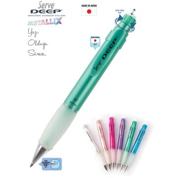 SERVE Deep Mekanik Kurşun Kalem Metalik Seri 0.7 mm (Uçlu Kalem), Metalik Roze