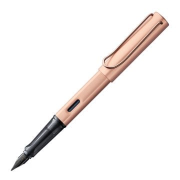 Lamy Lx Dolma Kalem, Alminyum Gövde, Rose Gold Kaplama Metal Klips, Kapak-Kalem Tabanı Rose Gold Kaplama, Parlak Siyah Uç, Rose Gold,
