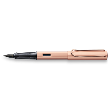 Ручка Lamy Lx, алюминиевый корпус, металлическая клипса с розовым золотом, верхняя часть-основание ручки с розовым золотом, блестящий черный наконечник, розовое золото,