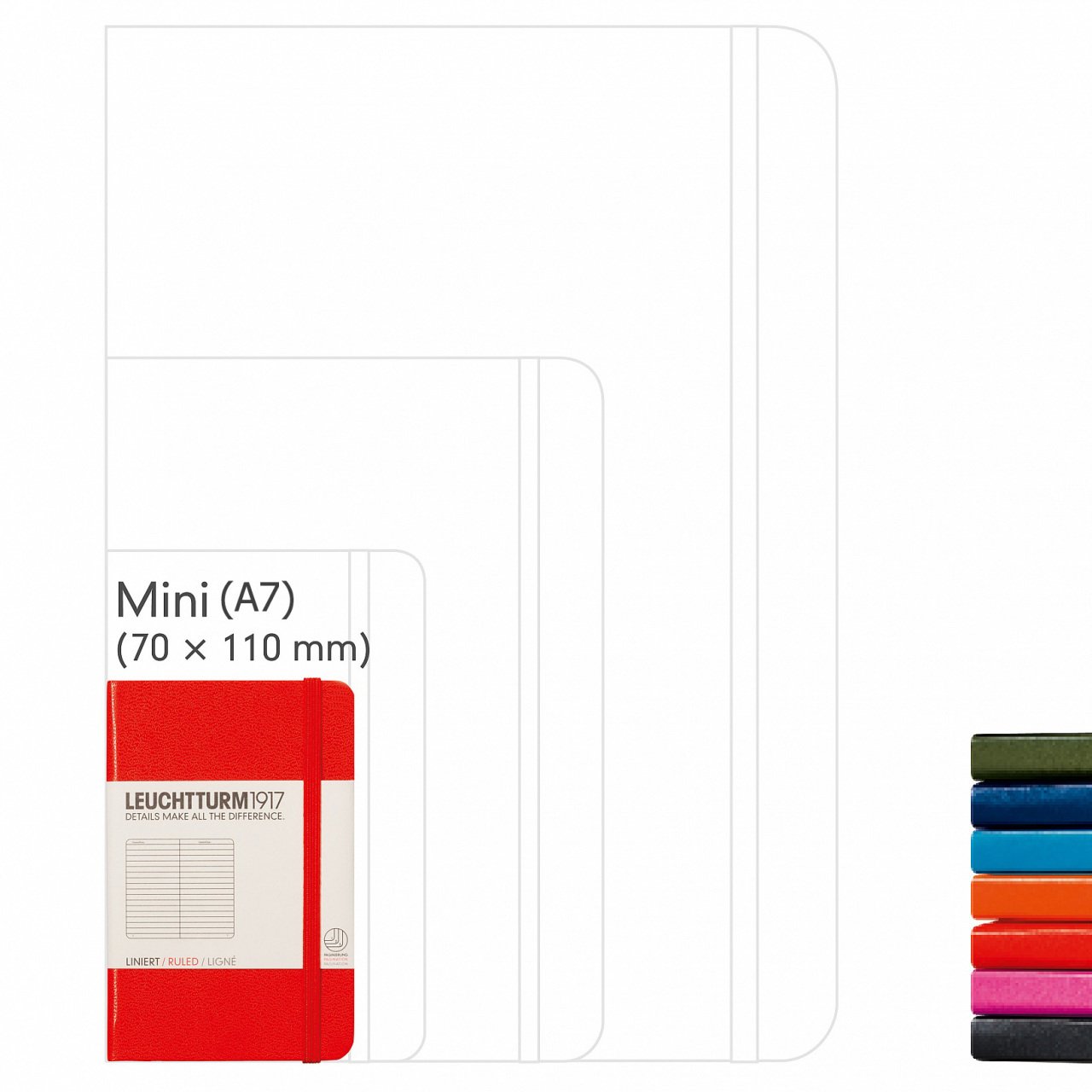 Leuchtturm1917 Not Defteri Mini Boy (A7), Sert Kapak, 169 Numaralandırılmış Sayfa,