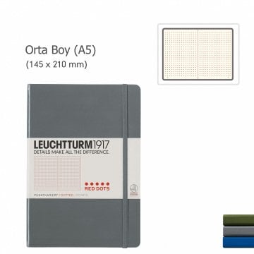 Leuchtturm1917 Medium (A5) RED DOTS (Special Series) Notepad, dotted, Hard Cover,
