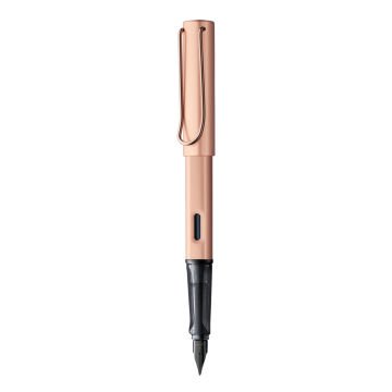 Lamy Lx Dolma Kalem, Alminyum Gövde, Rose Gold Kaplama Metal Klips, Kapak-Kalem Tabanı Rose Gold Kaplama, Parlak Siyah Uç, Rose Gold, Medium (M) Uç