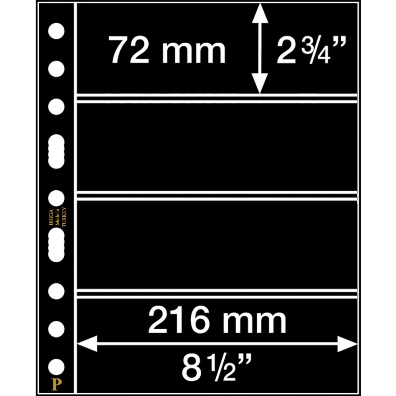 PULKO HistorY 1970 BIGGA Yapraklar, 4S / Siyah Zemin / 72x216mm / 5'lik Paket