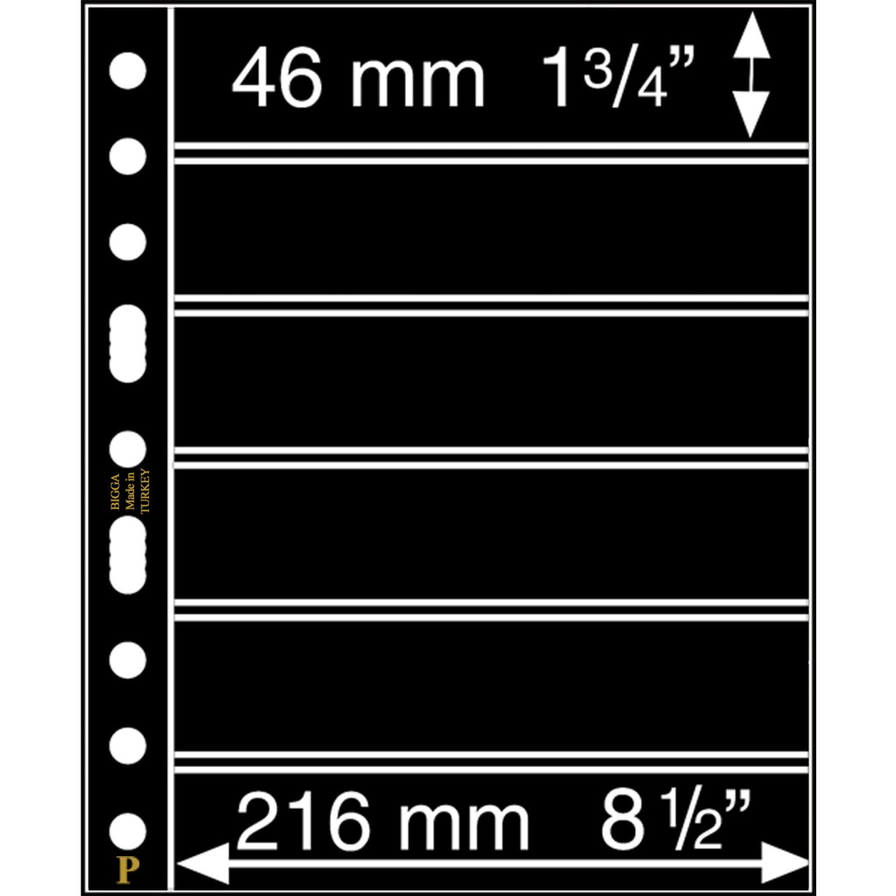 PULKO HistorY 1970 BIGGA Yapraklar, 6S / Siyah Zemin / 46x216mm / 5'lik Paket