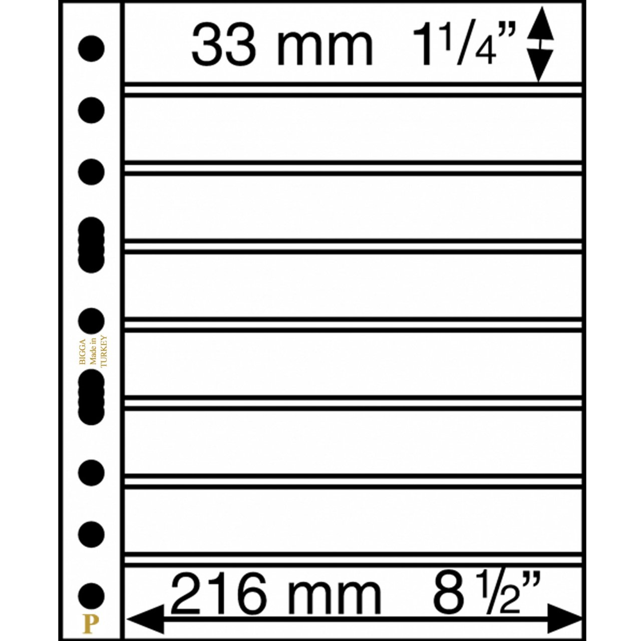 PULKO HistorY 1970 BIGGA Yapraklar, 8C / Şeffaf Zemin / 33x216mm / 5'lik Paket