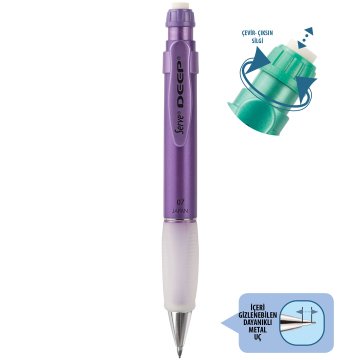 SERVE Deep Mekanik Kurşun Kalem Metalik Seri 0.7 mm (Uçlu Kalem), Metalik Mor